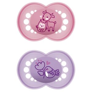 MAM Schnuller Original Pure Silikon girl 'Reh / Vogel' 2er Set 2er Set