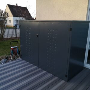 Gartenbox- Fahrradgarage FD mit Pultdach aus Stahl- Verzinkt RAL-7016 Anthrazit