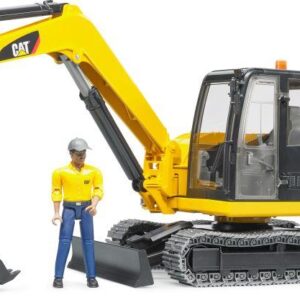 Cat Minibagger mit Bauarbeiter
